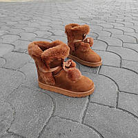 UGG РИЖІ угги з хутром і пумпами короткі жіночі коричневі екоеамша Camel жиночi угi 2022