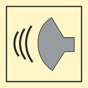 Знак ІМО 07.013 «Динамік для сигналізації та інформації» фотолюмінесцентний