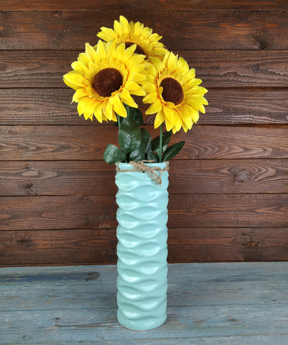 Ваза для квітів Монсано бірюза 29 см кераміка