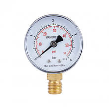 Манометр SD Plus 50 мм 1/4", нижнє підключення SD1704B