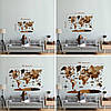 Багатошарова дерев'яна карта світу на стіну, фото 10