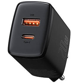 Мережевий зарядний пристрій Baseus Compact Quick Charger USB+Type-C 20 W (CCXJ-B01)