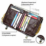 Чоловічий гаманець із натуральної шкіри. Шкіряний гаманець чоловічий портмоне зі шкіри Чорний, фото 8