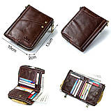 Чоловічий гаманець із натуральної шкіри. Шкіряний гаманець чоловічий портмоне зі шкіри Чорний, фото 6