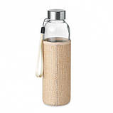 Пляшка для води UTAH TOUCH 500 мл з чохлом з джуту та неопрена  для нанесення логотипу, фото 4
