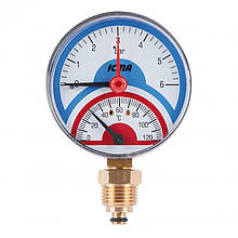 Термоманометр Icma 1/2" 0-6 бар, нижнє підключення №258