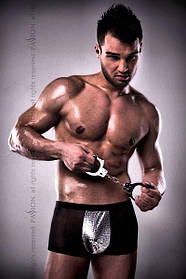 Сексуальні чоловічі шорти з блискучим гульфіком 002 SHORT black XXL/XXXL - Passion