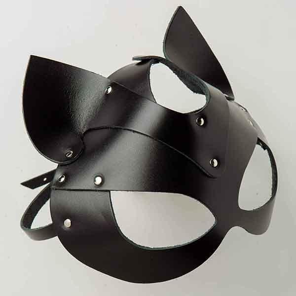 БДСМ маска на очі Кішка Leather, Black