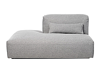 Открытый Левый Шезлонг Рим, сегмент модульного дивана Рим Vetro Mebel серый 148/94/68 см