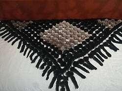 Шаль із норки, норкова накидка, норкова хустка з блакитною норкою. Чорно-блакитний