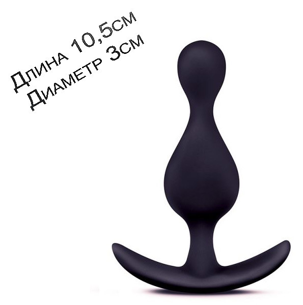 Анальна пробка із силікону чорна ANAL ADVENTURES PLATINUM WAVE 10см на 3см