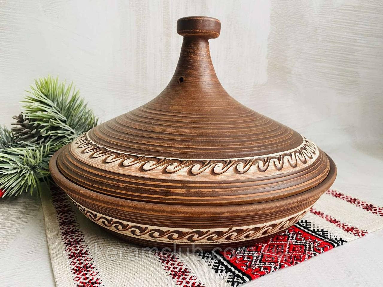 Таджин Керамклуб Англоб 2 л із червоної глини, фото 1