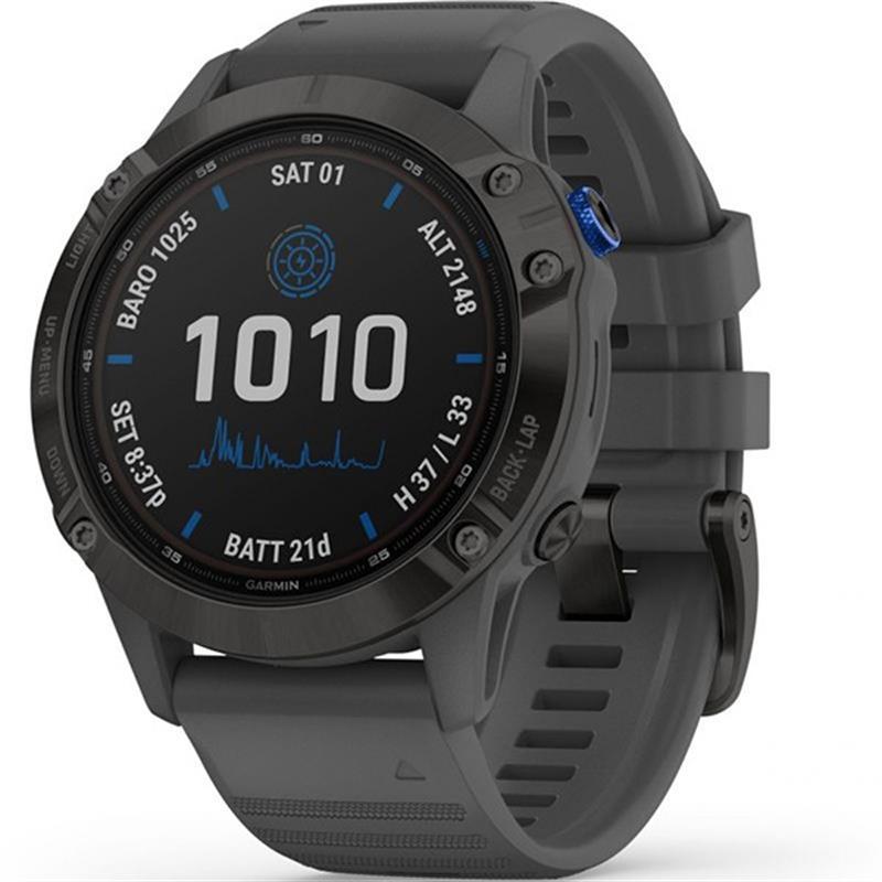 Смарт-годинник Garmin Fenix 6 Pro Solar Black with Slate Gray Band (010-02410-11)