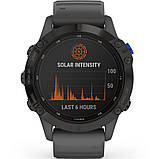 Смарт-годинник Garmin Fenix 6 Pro Solar Black with Slate Gray Band (010-02410-11), фото 8