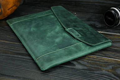 Чохол для MacBook Дизайн №20 з натуральної шкіри колір Зелений