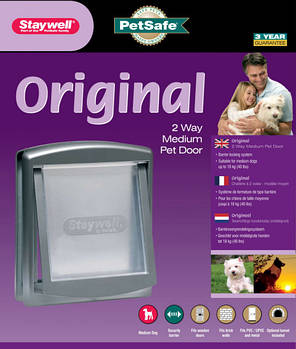 PetSafe Staywell Original ПЕТСЕЙФ СТЕЙВЕЛ ОРИГІНАЛ сірі дверцята для котів та собак середніх порід до 18 кг