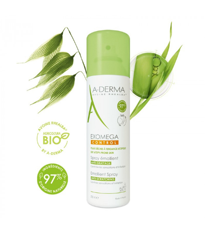 А-Дерма Спрей-Емолент для сухої й атопічної шкіри A-Derma Exomega control emollient spray 200 мл