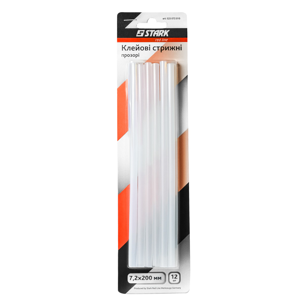 Клейові стрижні Stark 7,2*200 мм, 12 шт., прозорі (525072010), фото 1