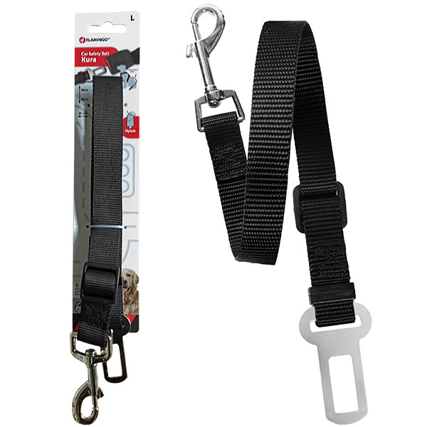 Flamingo Car Safety Belt Kura з'єднувач автомобільного ременя безпеки для собак L/XL | 55-85см х 25мм, фото 1