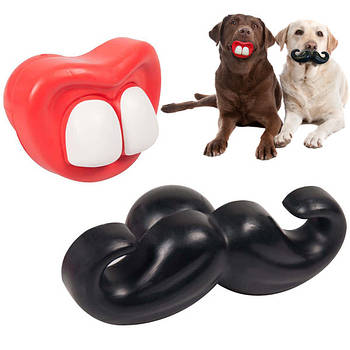 Flamingo Toy Rubber Moustache/Mouth ФЛАМІНГО ВУСИ/РОТ іграшка для собак гума 0.157кг