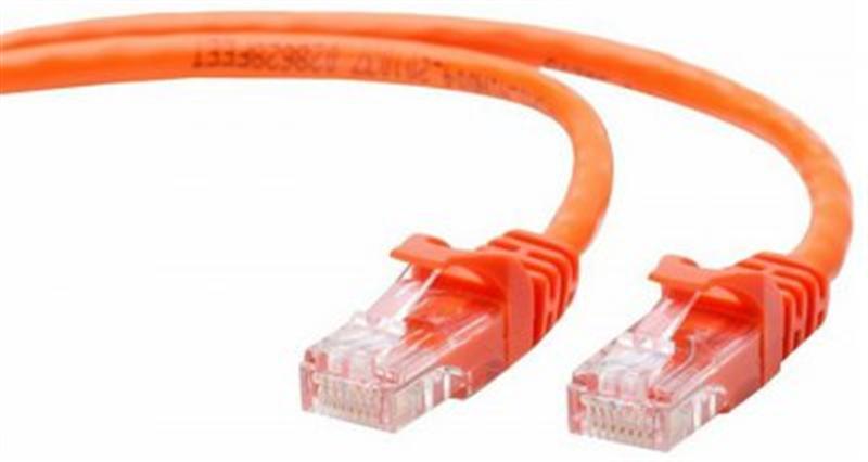 Патч-корд UTP Cablexpert (PP12-1M/O) литий, 50u "штекер із засувкою, 1 м, жовтогарячий