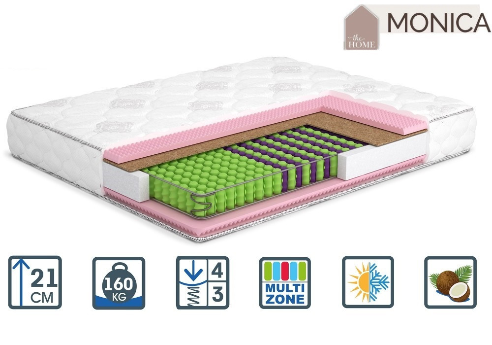 Матрас Моника 21см 200*90 (Multi Pocket 3+кокос) Monika серия Home