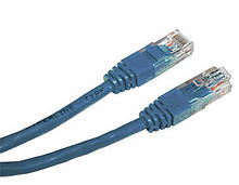 Патч-корд UTP Cablexpert (PP12-3M/B) cat.5Е, литий, 50u штекер із клямкою, 3 м, синій