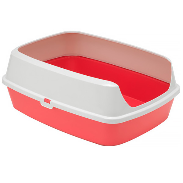 Moderna Maryloo МОДЕРНА МЕРІЛУ відкритий туалет з бортиком для котів 50х38х16см Кораловий, фото 1