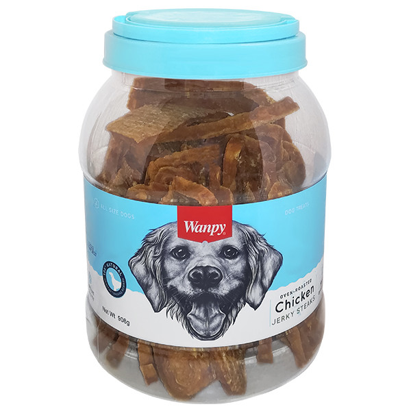 Wanpy Chicken Jerky Steaks ВАНПІ ФІЛЕ КУРИНЕ В'ЯЛЕНЕ СМУЖКИ ласощі для собак 0.908кг, фото 1