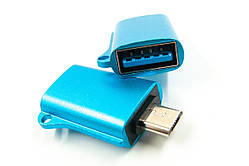 Переходник Dengos OTG USB-microUSB Blue (ADP-020)