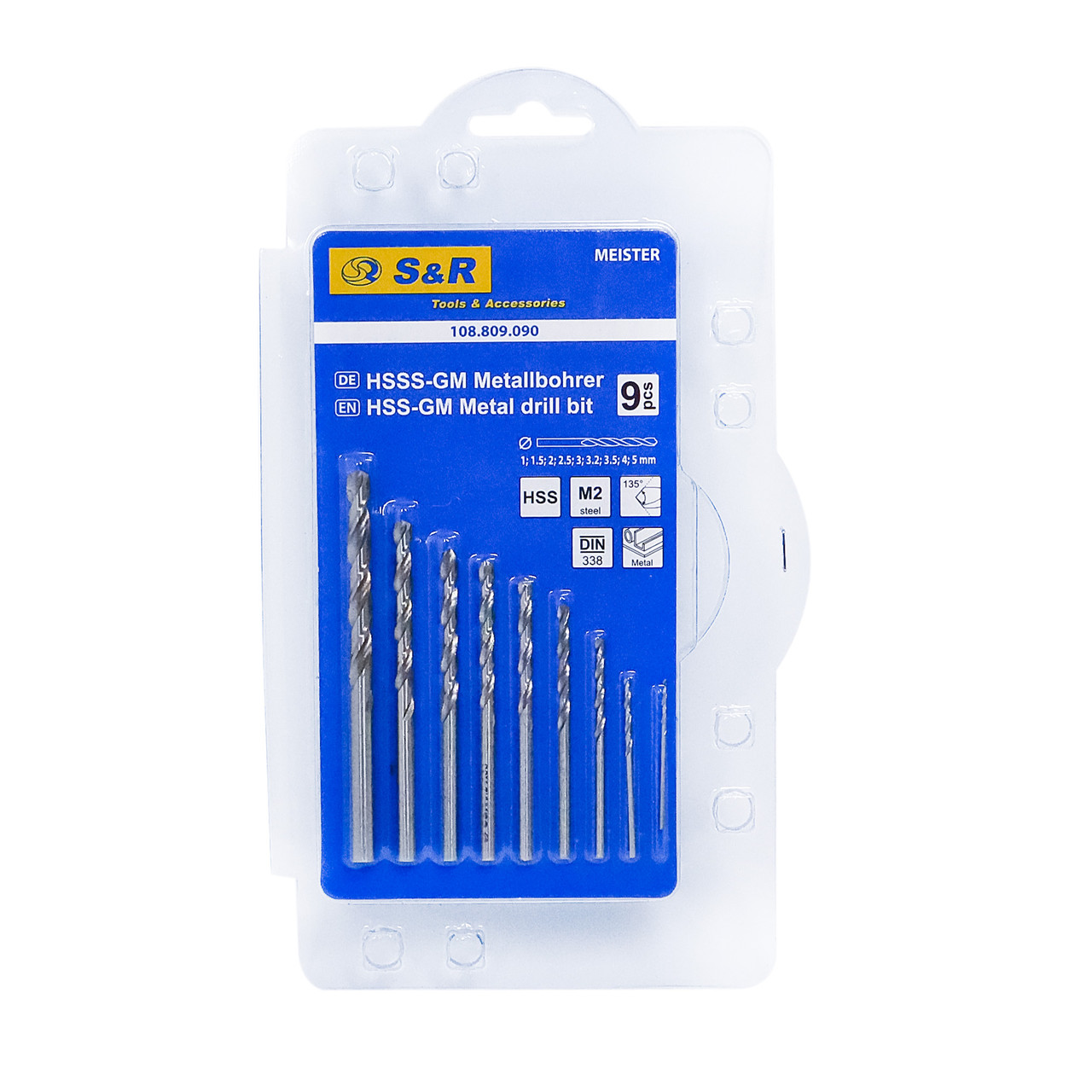 Набір свердел для металу S&R Meister (108809090) 9 шт., фото 1