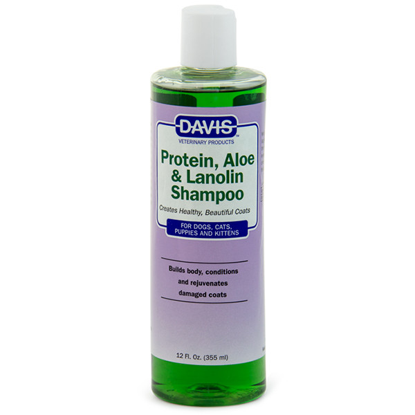 Davis Protein & Aloe & Lanolin Shampoo ДЕВІС ПРОТЕЇН АЛОЕ ЛАНОЛІН шампунь для собаккотівконцентрат 0.355л, фото 1