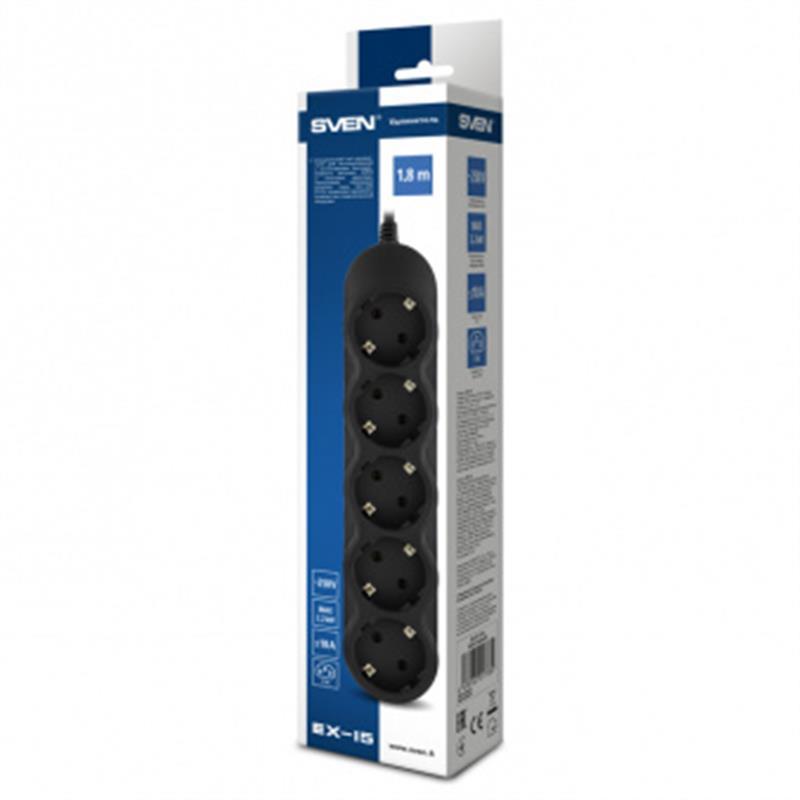 Фільтр живлення Sven EX-I5 1,8 м Black