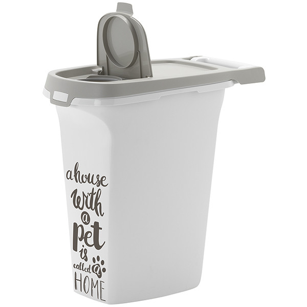 Moderna Pet Wisdom Trendy Story МОДЕРНА контейнер для зберігання корму Біло-сірий | 10л | 36.2х20.1х36.5 см, фото 1