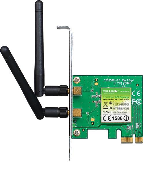 Бездротовий адаптер TP-Link TL-WN881ND (300Mbps, PCI-E, 2 знімні антени)