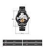 Чоловічий годинник скелетон Skmei 9205 механічні (Чорні з білим), фото 5