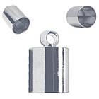 Набір 10 шт 11 мм Кінцевики для Шнура Ковпачки Циліндри, Метал, Колір Срібло, Фурнітура на Біжутерію, фото 3