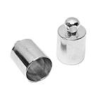 Набір 10 шт 11 мм Кінцевики для Шнура Ковпачки Циліндри, Метал, Колір Срібло, Фурнітура на Біжутерію, фото 4