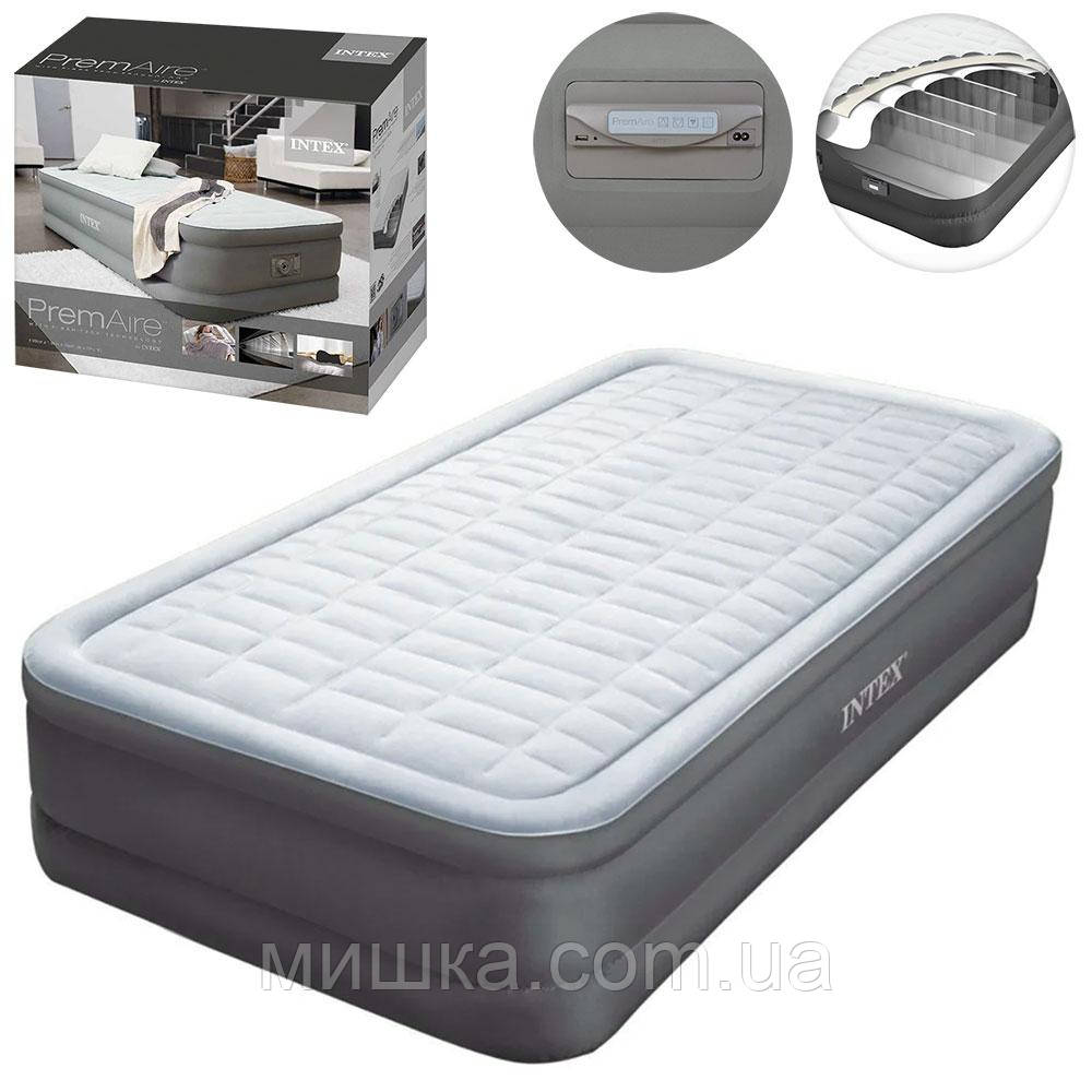 Надувне ліжко 99*191*46 см із вбудованим насосом Intex 64482