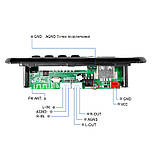 Mp3 модуль з bluetooth 5.1, FM радіо, microSD, USB, мікрофон, чорний колір, фото 3