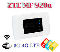 ZTE MF 920u 3G/4G/LTE мобильный WiFi Роутер Киевстар/Vodafone/Lifecell+2 выход. под антенну