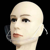 Захисна маска прозора косметологічна пластикова для обличчя з прозорим фіксатором,1 шт.