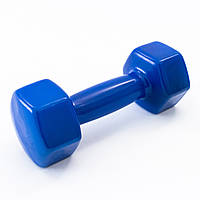 Гантель для фитнеса виниловая цельная (неразборная) OSPORT Profi 4 кг (OF-0133) Синий