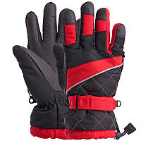 Перчатки горнолыжные женские Zelart Snow Gloves 7133 размер L-XL Black-Red