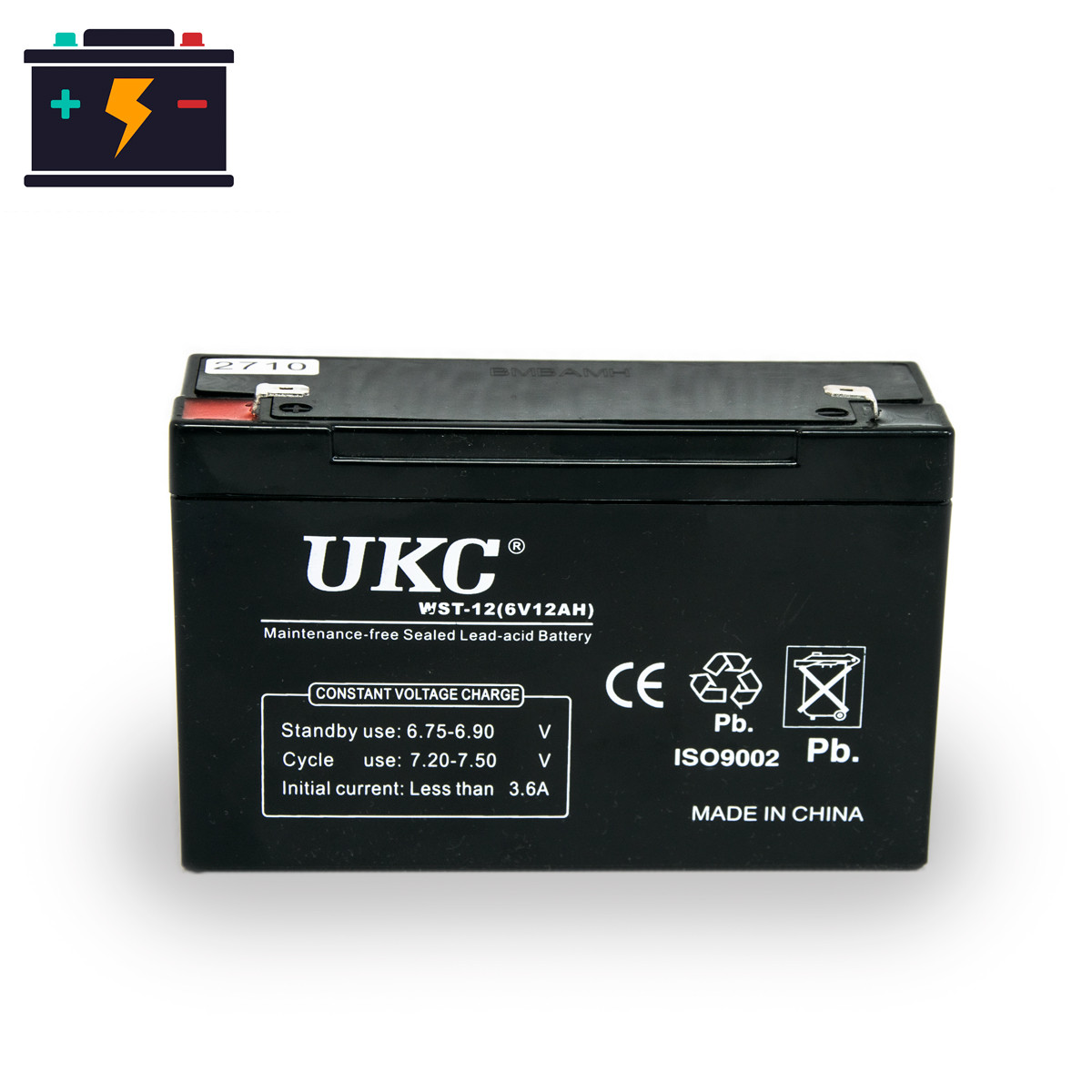 Акумулятор 6 вольт UKC WST-12, акумулятор для дитячого електромобіля 6V 12AH, акумуляторна батарея, фото 1