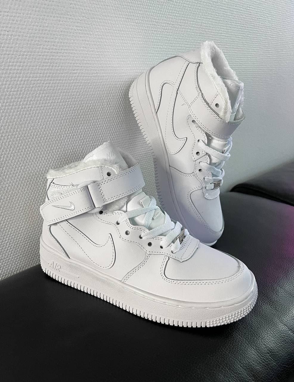 Кросівки зимні чоловічі Nike Air Force Winter White (Хутро)