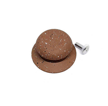 Ручка з силіконовим покриттям під мармур A-Plus до кришок каструль і сковорідок капучино, фото 1