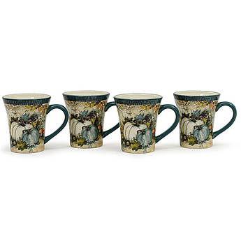 Набір керамічних чашок з осіннім малюнком "Щедрий урожай" Certified International, 4 шт.