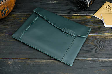 Чохол для MacBook Дизайн №20 з натуральної шкіри колір Зелений