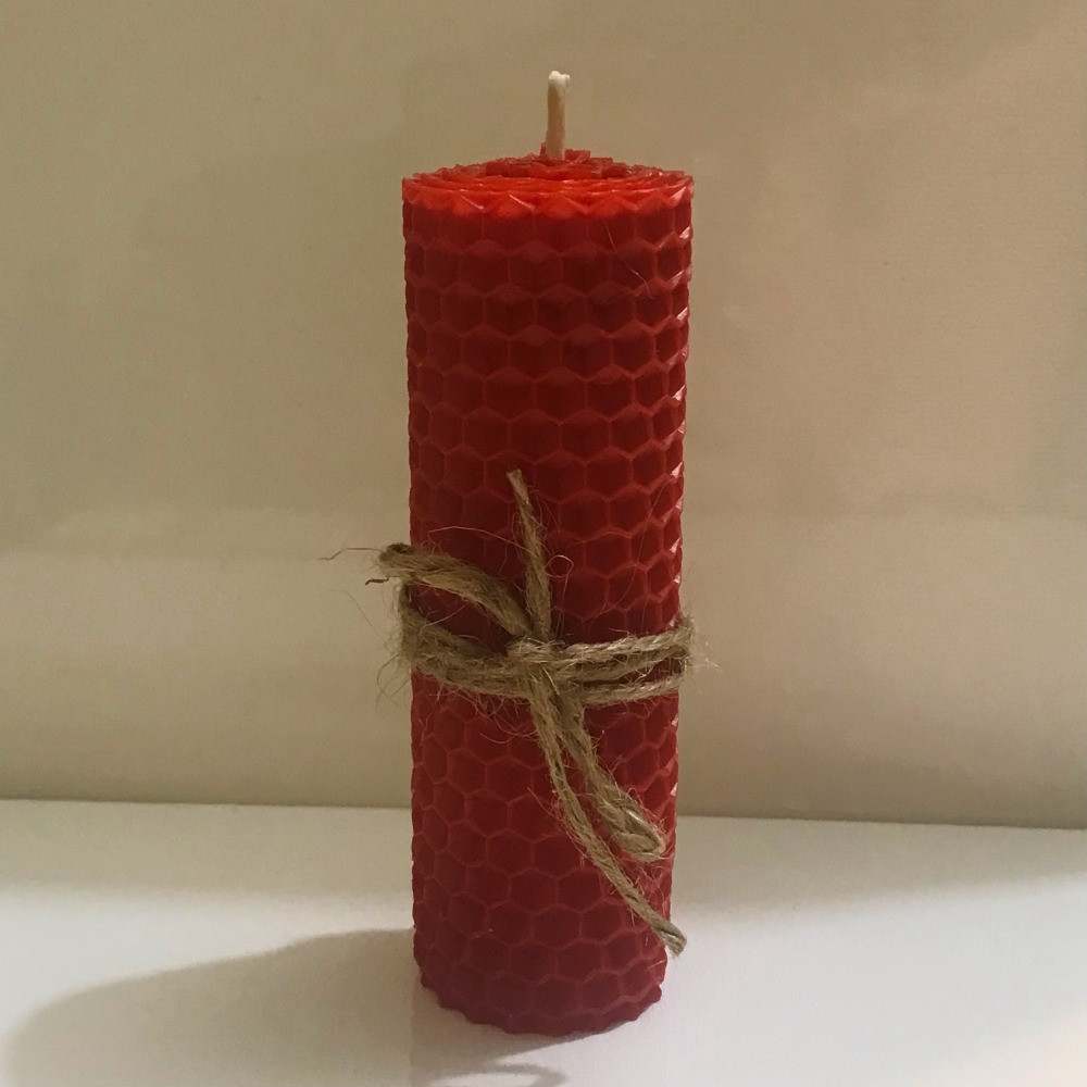 Свічка Eternita з натуральної вочини червона 13 см